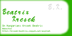 beatrix krcsek business card